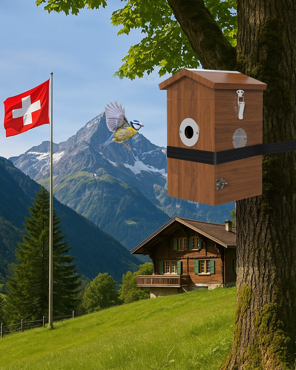 Bird nesting box with camera