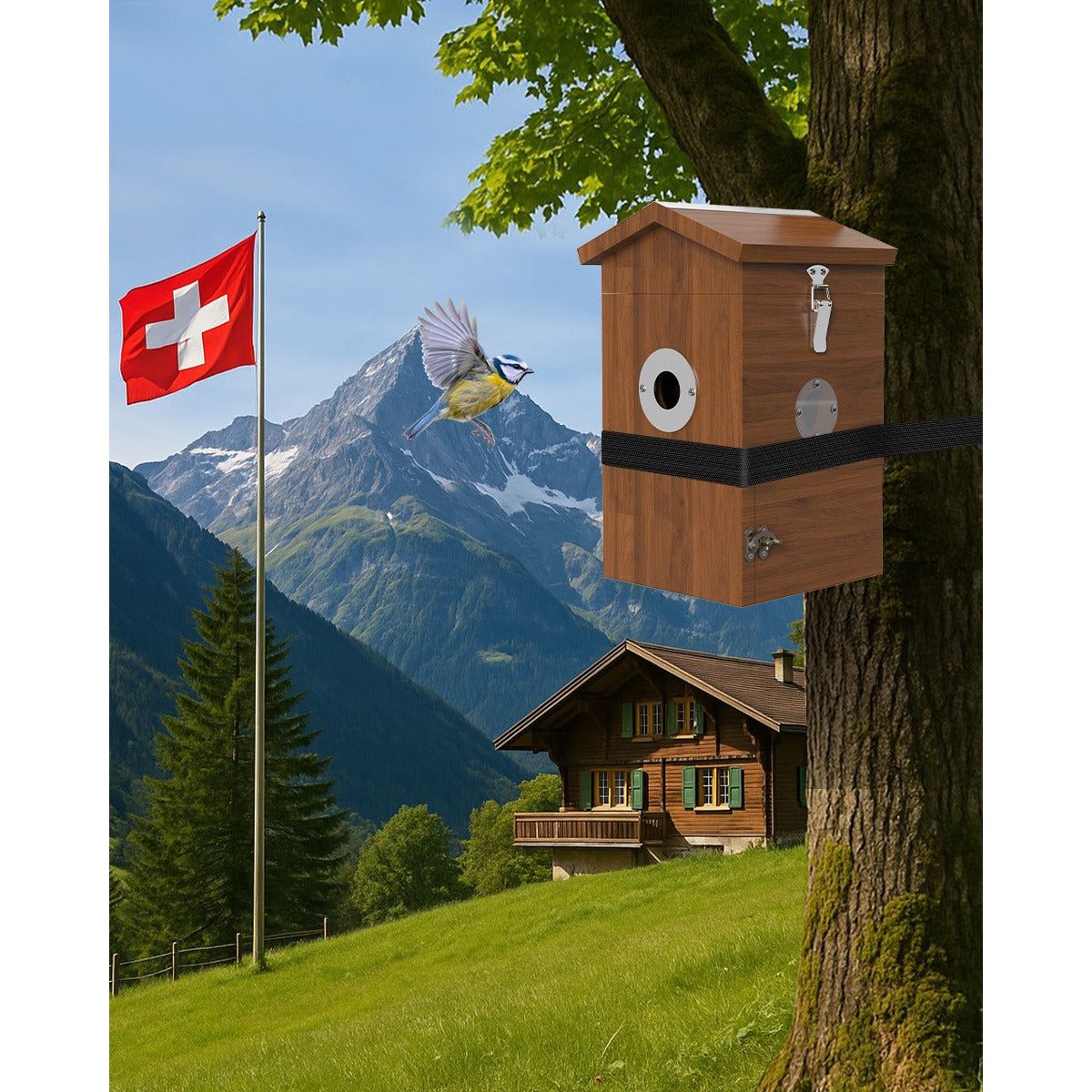 Nichoir pour oiseaux avec caméra