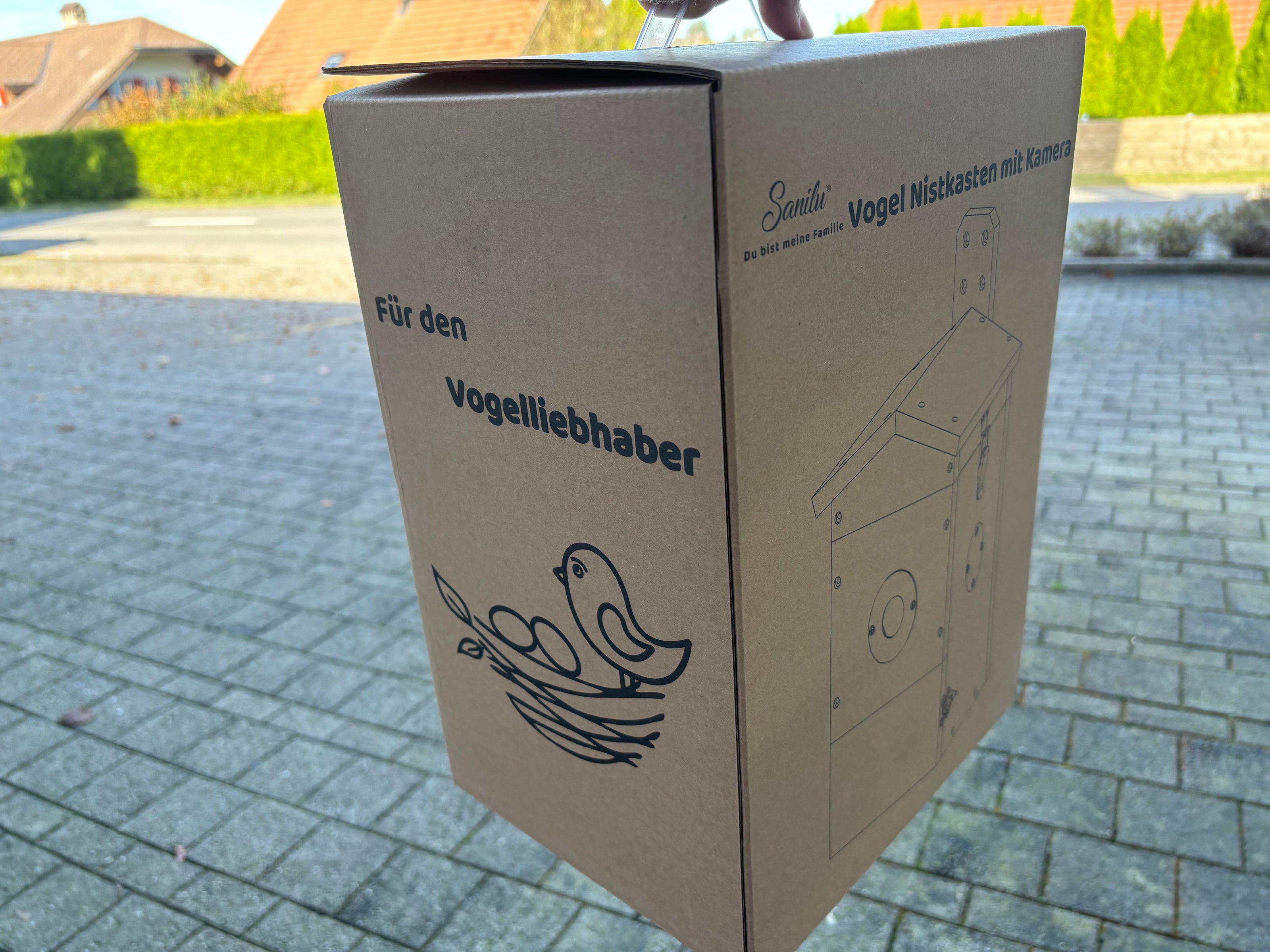 Vogel Nistkasten mit Kamera in der Originalverpackung