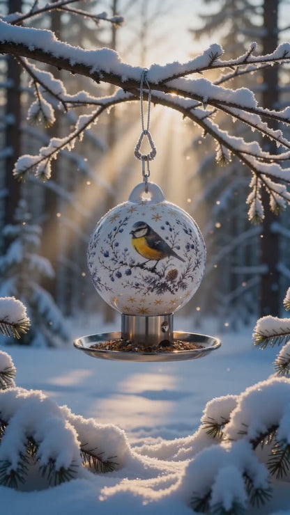 Premium-Porzellan-Vogelfutterspender Gartenseele